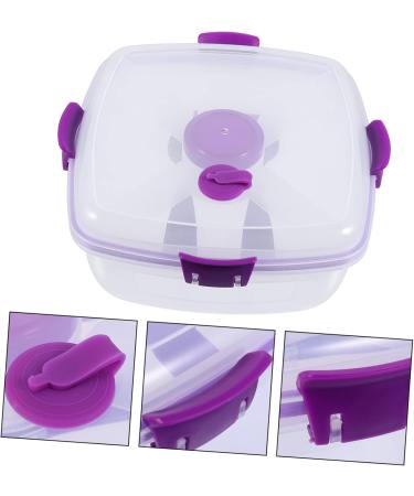 OFFSCH Double Layer Salad Box Japanese Bento Clear Container Crisper Container Square Food Box re-usable As Shown 19.4X19.4CM - Buy Online on GoSupps.com