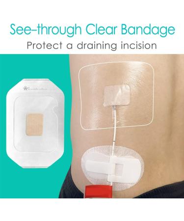 Transparent Film Dressing | Waterproof Catheter Shower Cover & Chemo Port Protector | Wound Bandage Frame Style (4x4.75 Pack of 20) | International Shipping Available - Buy Online on GoSupps.com