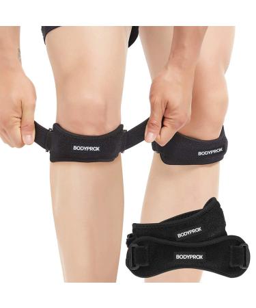 Patella Tendon Knee Strap 2 Pack, Knee Pain Relief Support Brace Hiking, Soccer, Basketball, Running, Jumpers Knee, Tennis, Tendonitis, Volleyball & Squats