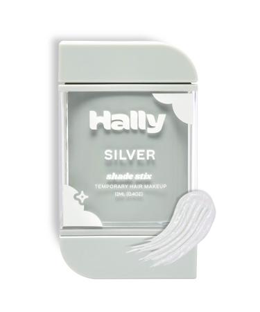 HALLY Shade Stix | Silver | Temporary Hair Color for Kids & Adults | Ditch Messy Hair Spray Paint  Chalk  Wax & Gel | One-Day  Wash-Out Hair Dye | Washable & Safe | Gray Color Makeup for Boys & Girls