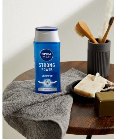 Nivea Men Strong Power Shampoo - Silicone-Free Microplastic-Free Marine Minerals pH-Optimized (250 ml) - Best Hair Care for Men - Buy Online on GoSupps.com