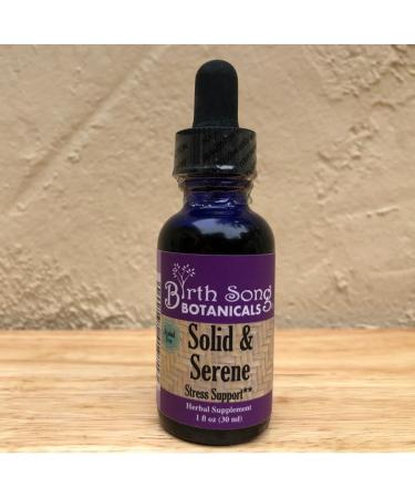Birth Song Botanicals Solid & Serene Herbal Stress and Mood Support Tincture Chamomile, Passionflower, Valerian Liquid Drops for Stress Support Non-Habit Forming Natural Supplement - Buy Online on GoSupps.com