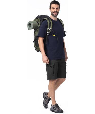 Shop Waspornow Men's Cargo Shorts - 7 Pocket Bermuda Hiking Pants & Chinos | Summer MTB & Work Shorts in Black - Buy Online on GoSupps.com