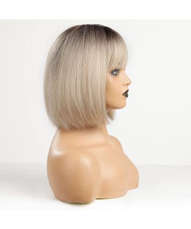 HAIRCUBE Long Straight Bleach Blonde Wig - Synthetic Hair with Fringe for Daily Use or Cosplay - Buy Online on GoSupps.com