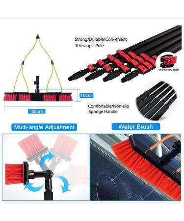 Window Cleaning Pole Water/Hose Fed Pole Window Cleaning Brush Equipment Extendable Cleaner Pole for Large Vehicles Trucks Roof/5.4M/18Ft 35cm Brush Head 9M/30FT - Buy Online on GoSupps.com