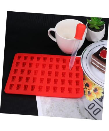 HOMSFOU 50 De para Gelatinas Stencils for Kids Silicone Mold Candy Mold Gummy Mold Bear Shaped Mold Child Dropper Chocolate medium Red - Buy Online on GoSupps.com