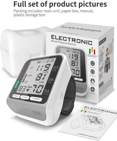 Wrist Blood Pressure Monitor - Digital Automatic BP Cuff Machine for Home Use, 99 Sets Data Storage, 2 User Memory - Buy Online on GoSupps.com