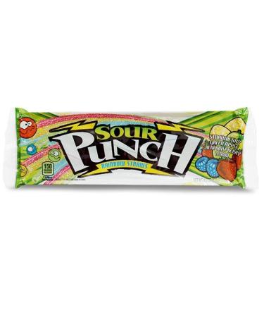 Sour Punch Straws Rainbow Flavors 4.5oz Tray - Pack of 12 | Lemon, Apple, Strawberry & Blue Raspberry Soft Chewy Candy - Buy Online on GoSupps.com