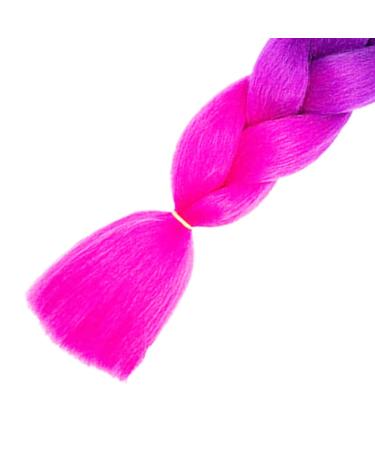 LDMY Jumbo Braiding Hair Extensions - 6PCS Pack 24 Ombre Black Purple Rose Synthetic Kanekalon Hair for Women & Girls - 100g/PC - Buy Online on GoSupps.com