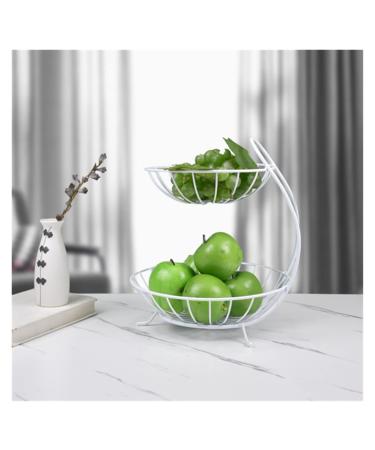 Fruit Bowl 2 Tier Fruit Basket for Kitchen Fruit Bowl for Kitchen Counter Vegetable Basket Fruit Holder for Countertop Kitchen Accessories (Color : B)