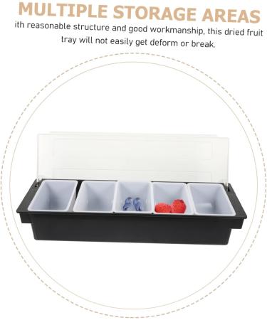 Alipis Box Dog Fruit Box Food Tray Sectional Food Serving Containers Dry Fruit Container Dried Fruit Plate 49.5X15.5X9CM Black - Buy Online on GoSupps.com