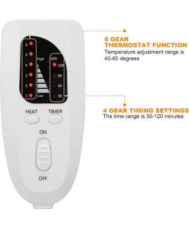 Electric Blanket | Temperature Adjustable Heating Pad - 6 Gears Dark Gray Timer & Auto Shut-Off (EU) | International Shipping - Buy Online on GoSupps.com