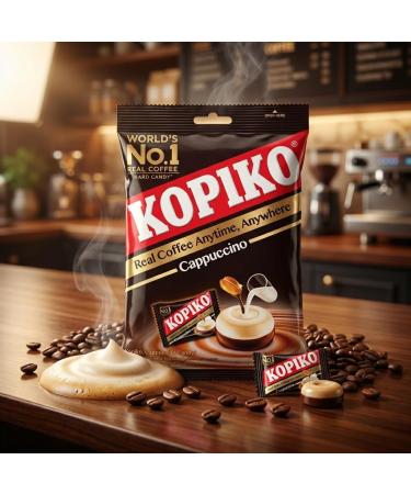 Kopiko Cappuccino Coffee Candy 1050 g (300 bonbons) - Bonbons halal au caf fa on cappuccino - Grand format - Go t caf cr meux - Sachets individuels - Buy Online on GoSupps.com