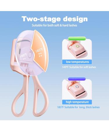 Heated Eyelash Curler Rechargeable Electric Eyelash Curler Heated Eyelash Clip for Make Up Professional Lash Curler for All Eye Shapes 2 Heating Modes Quick Curling Eye Lashes Ideal Gift for Women - Buy Online on GoSupps.com