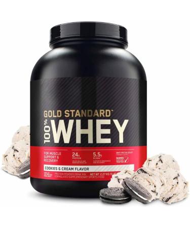 ON Gold Standard 100% Whey Protein - 24 Grams of Protein Per Scoop 5.5 Grams of Naturally Occurring BCAA 68 Servings Per Container 5LBS (Cookies & Cream) 2.11 kg (Pack of 1) Cookies & Cream 2.11 kg (Pack of 1) - Buy Online on GoSupps.com