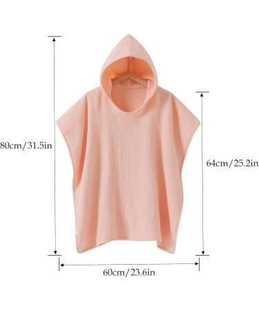 Lat Bathing Poncho for Children - 100% Cotton Muslin Hooded Towel Super Absorbent Baby Bath Towel (Pink 64x60cm) - Buy Online on GoSupps.com