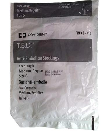 Stockings Knee Open toe Medium Regular White - 7115 Covidien
