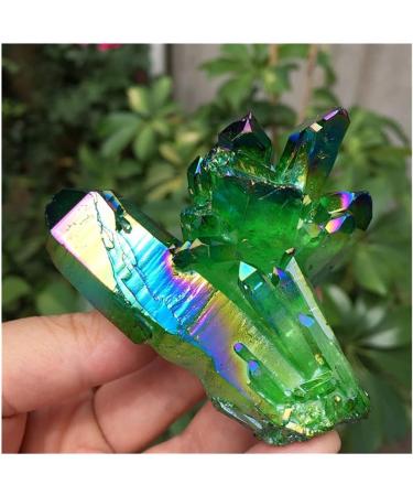 Stone Crafts Green Aura Crystal Cluster Angel Aura Titanium Quartz Crystal Stunning Rainbow Minerals ZJGIDTEM (Size : 120-150g) - Buy Online on GoSupps.com