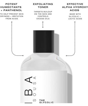 Biba de Sousa Glycolic Lactic Toner - Exfoliating AHA Toner with Hyaluronic Acid & Aloe Vera | 8 oz - Illuminate & Hydrate Skin Complexion - Buy Online on GoSupps.com