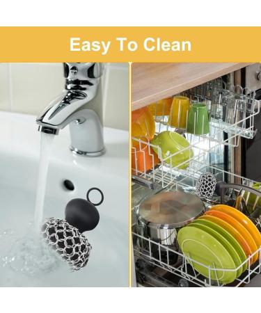 Tovmekdjn Cast Iron Cleaner Upgraded Handle Cast Iron Scrubber Brush Stainless Steel 316 Chain Mail Scrubber - Buy Online on GoSupps.com