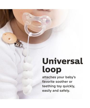 Premium Silicone Pacifier Clip - Safe Holder for Baby and Toddlers - Neutral White - Center Coast Collections - Buy Online on GoSupps.com
