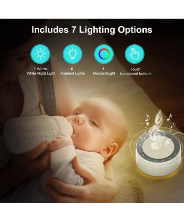 YTE White Noise Machine with 30 High Fidelity Soundtracks, Night Lights, Timer & Memory Features - Perfect Sound Machine for Babies & Adults - Buy Online on GoSupps.com