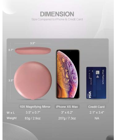 OMIRO LED Lighted Compact Mirror 8.9 cm Mini 1x/10x Magnification Ideal for Daylight Travel Makeup Mirror for Purses (Pink) - Buy Online on GoSupps.com