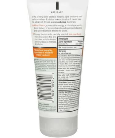 Neutrogena Oil-Free Acne Stress Control Cream Wash 6 fl oz - Clear Skin Solution - Buy Online on GoSupps.com