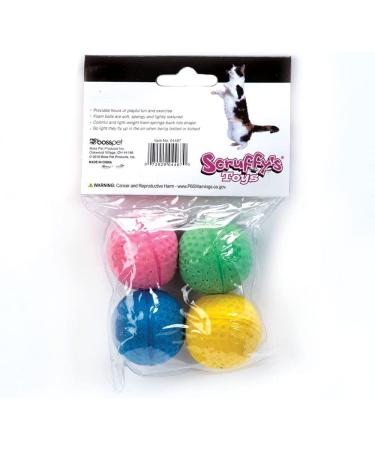 Boss Pet Scruff's Colorful Kitty Springy Foam Sponge Balls - 4 Pack, Multicolor - Buy Online on GoSupps.com