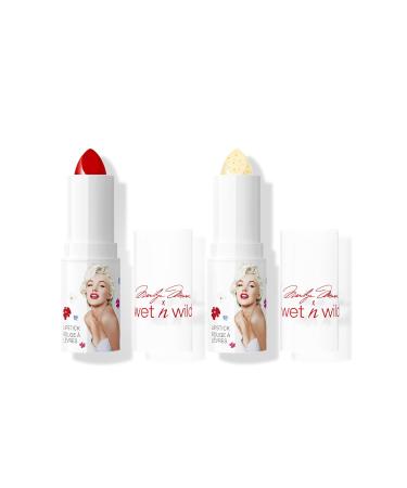 Buy Wet n Wild Marilyn Monroe Icon Lipstick & Balm Set | Moisturizing Red Lipstick & Glitter Balm | pH-Activated Formula International Shipping - Buy Online on GoSupps.com