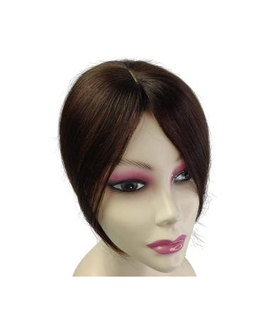 Bangs Bangs Hair Clip in Human Hair Bangs Middle Part Indian Fringe Hairpieces Straight Natural Hair Crown Topper Clip in Top Hairpieces for Women with Thinning Hair for Women Curved Bangs for Daily Dark Brown