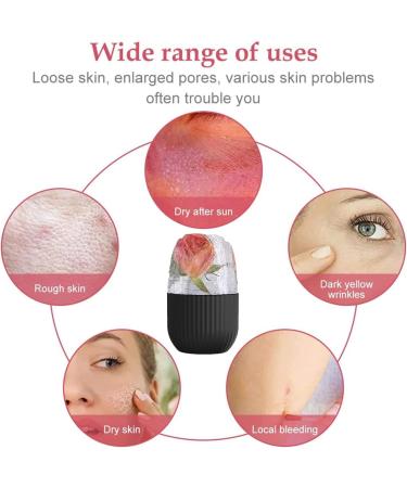 Ice Roller for Face and Eyes Gua Sha Massage Face Roller Ice Mould Reusable Facial Beauty Ice Roller Skin Care Tools for Brighten Skin Eye Puffiness Treatment (Black) - Buy Online on GoSupps.com