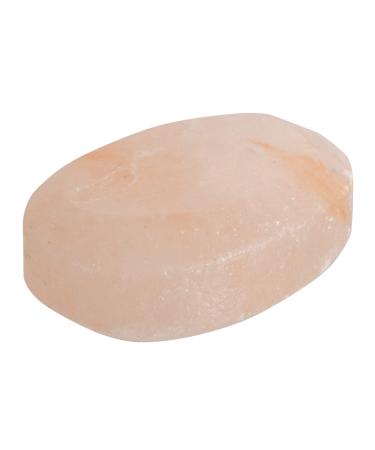 Pure Himalayan Salt Works Flat Oval Massage Stone  Pink Crystal Hand-Carved Stone for Massage Therapy  Deodorant and Salt and Sugar Scrubs  2.5  W x 3.5  L x 1  D Pack of 1