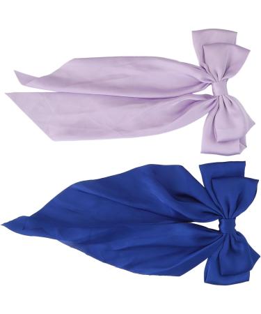 Big Hair Bows Double Layer Clips Aesthetic Decoration Purple Dark Blue for Women Hair Accessories - Buy Online on GoSupps.com