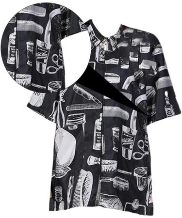 FRCOLOR Hair Cutting Technician in Hairdressing Overalls Black Shawl for Women Barber Coat Hair Salon Jacket Barber jakets Stylist Vest Barber Shirt Cape Work Protector Unique Fiber - Buy Online on GoSupps.com