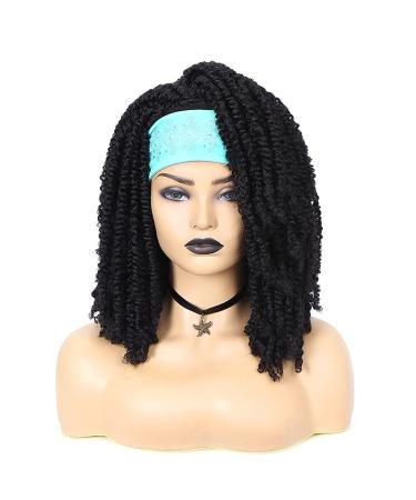 Dreadlock Wig Headband: Black Short Passion Twist Braided Wig for Black Women (Black-16) - Buy Online on GoSupps.com
