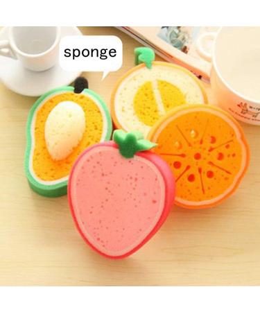 4pcs Cute Fruit Shaped Shower Sponge Set for Kids - Mango, Honey-Dew Melon, Orange, Strawberry - Buy Online on GoSupps.com