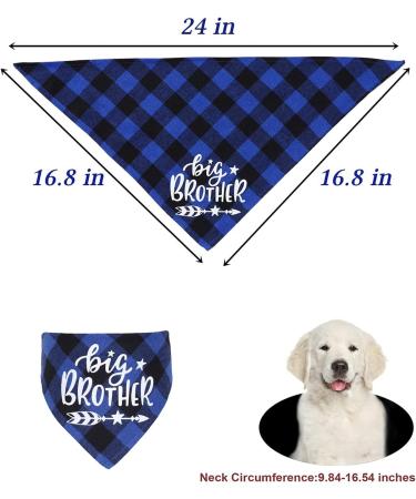 Plaid Dog Bandana Scarf Big Sister Brother Dog Bandana Buffalo Plaid Triangle Dog Scarf Reversible Plaid Triangle for Small Medium Dogs Pets (blue) - Buy Online on GoSupps.com