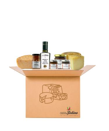 CasaFolino - Cheese and jam tasting box, gift food box, mixed cheese box and artisan jams