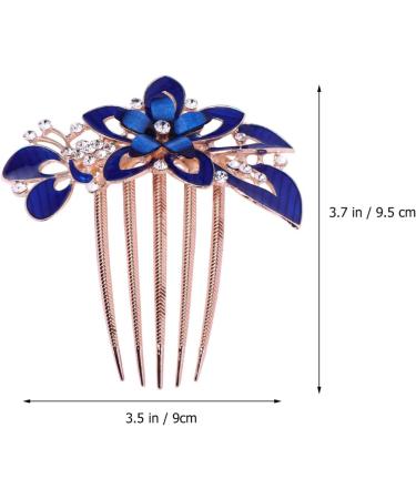 OSALADI Crystal Bride Wedding Hair Comb Blue Flower Bridal Hair Comb Rhinestone Crystal Clip Bridal Hair Accessories for Women Ladies Wedding - Buy Online on GoSupps.com