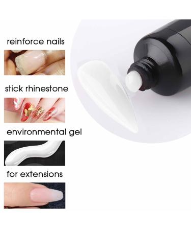 Buy Gzmayuen Poly Nail Set - Transparent Clear & White Extension Gel | 30ml Renailed Poler Poly Nail Kit for Perfect Nails - Buy Online on GoSupps.com