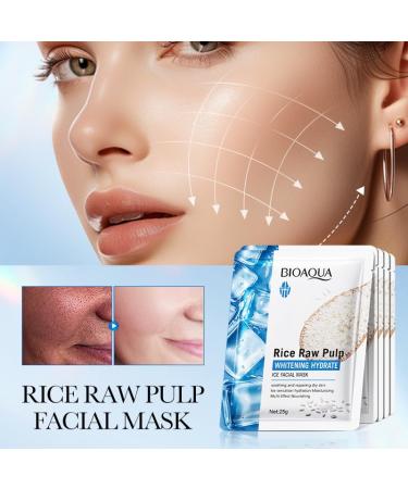 Plant-Based Rice Mask - Gently Exfoliating & Moisturizing Sheet Masks for Glowing Skin | 30-Piece Skin Care Set - Buy Online on GoSupps.com