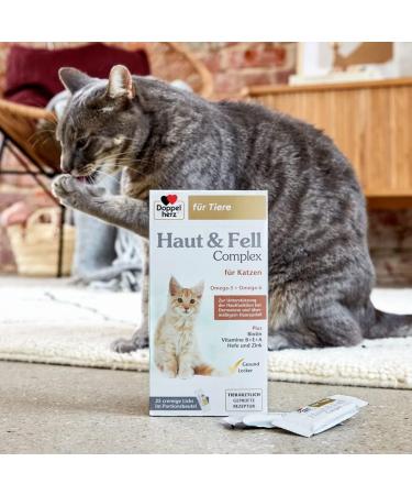 Doppelherz Haut & Fell Complex for Cats - Skin & Fur Support for Dermatosis & Hair Loss - 25 Licks - Buy Online on GoSupps.com