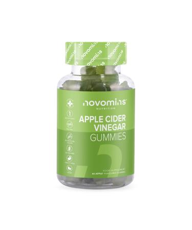 Apple Cider Vinegar Gummies High Strength Vegan Apple Cider Vinegar Gummies with the Mother - Natural ACV Enhanced with Vitamin B12 B6 and D - Made by Novomins
