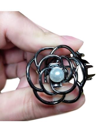 TANG SONG 4PCS Flower Style Metal Hair Claw Clips Set for Women - Silver, Gold, Rose Gold, Black - Hair Catch Barrette Jaw Clamp for Half Bun Hairpins - Ideal for Thin Hair - Floral Design - Buy Online on GoSupps.com