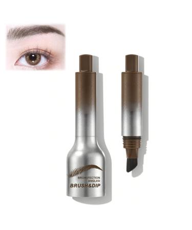 Liquid Eyebrow Brush Angled Brush and Dip Liquid Eyebrow Gel Smudge Proof Eyebrow Pencils for Women Makeup (Light brown)