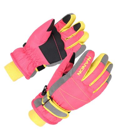 XTACER Kids Ski Snow Gloves Snowboard Winter Warm Cold Weather Gloves for Boys Girls Children Pink Medium