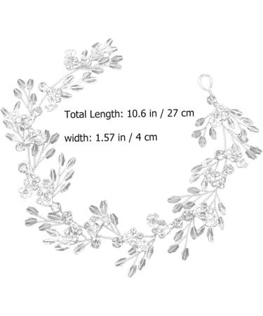 Bridal Rhinestone Hair Pieces Flower Hairband Crystal Hair Vine Headpiece Wedding Hair Jewelry Decoration for Women Girl Lady (Silver) - Buy Online on GoSupps.com