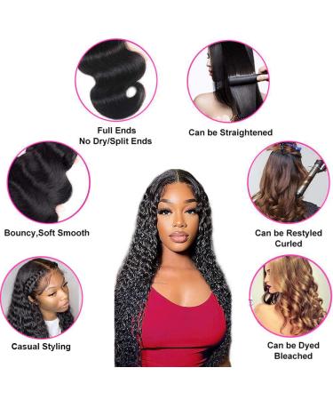 26 Inch Deep Wave U Part Human Hair Wig for Black Women - Brazilian Virgin Hair, 180% Density, Natural Color - Clip in Half Wig, Pre Plucked, Glueless - Buy Online on GoSupps.com