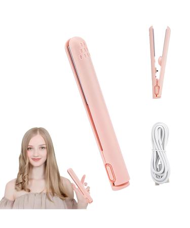 Mini Dual-Purpose Curling Iron Mini Flat Iron for Short Hair Mini Curling Iron Travel Size Portable 2-in-1 USB Hair Straightener Curling Iron for All Hair Types